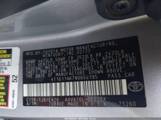 Car Image 2022 TOYOTA CAMRY