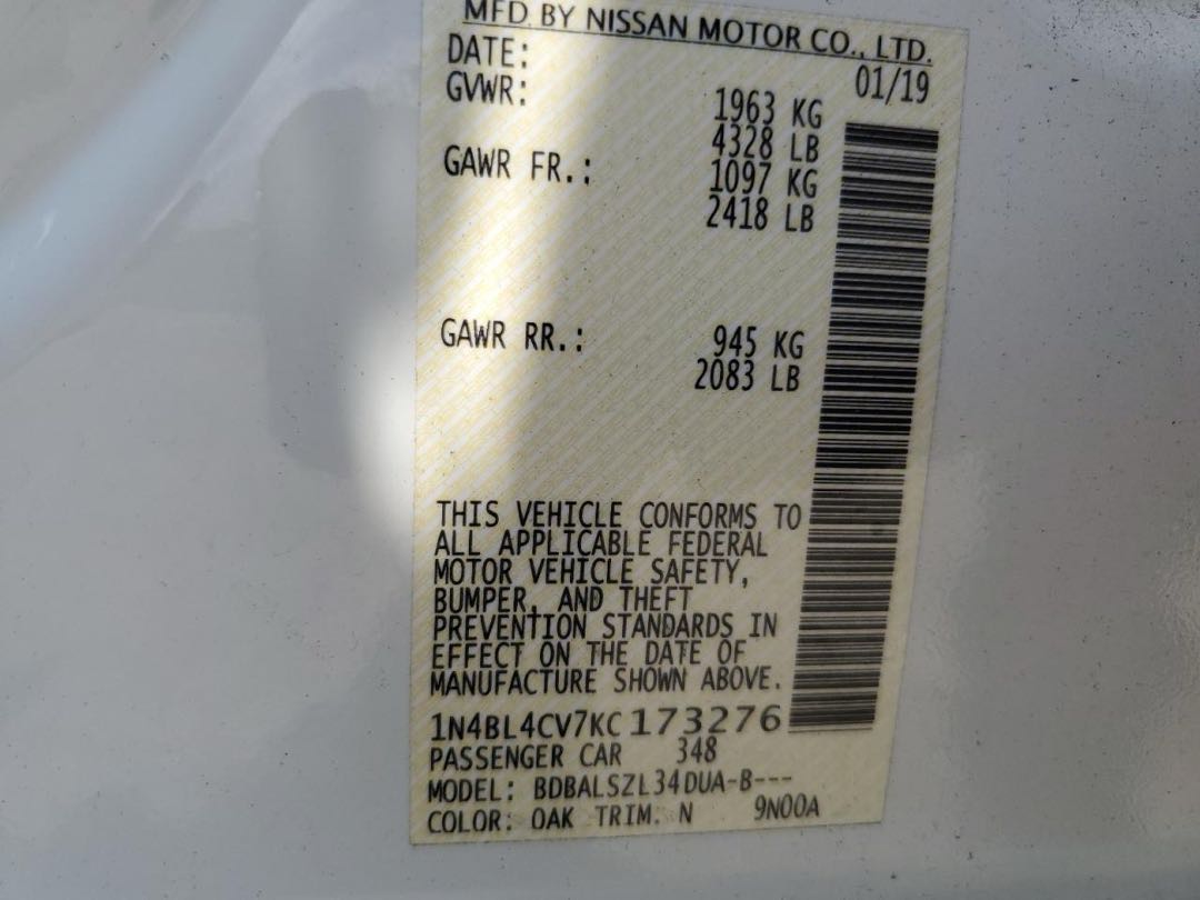 Car Image 2019 NISSAN ALTIMA