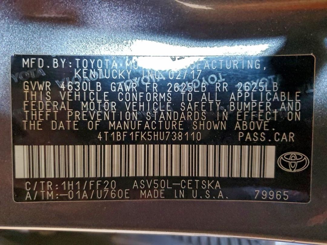 Car Image 2017 TOYOTA CAMRY