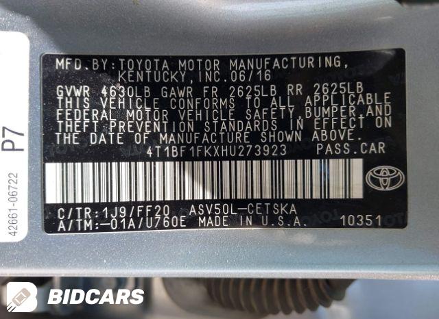Car Image 2017 TOYOTA CAMRY