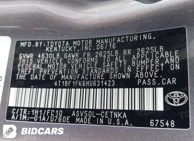 Car Image 2017 TOYOTA CAMRY