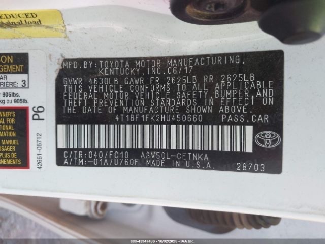 Car Image 2017 TOYOTA CAMRY