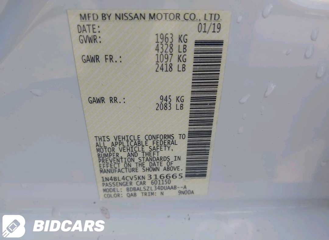 Car Image 2019 NISSAN ALTIMA