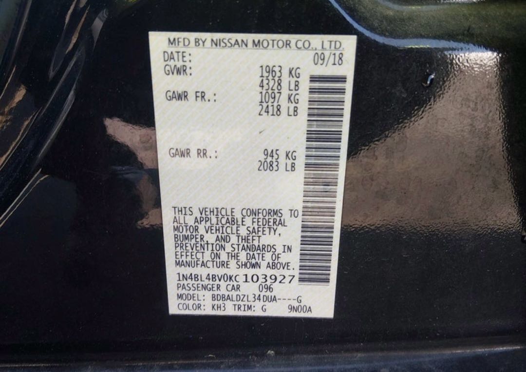 Car Image 2019 NISSAN ALTIMA