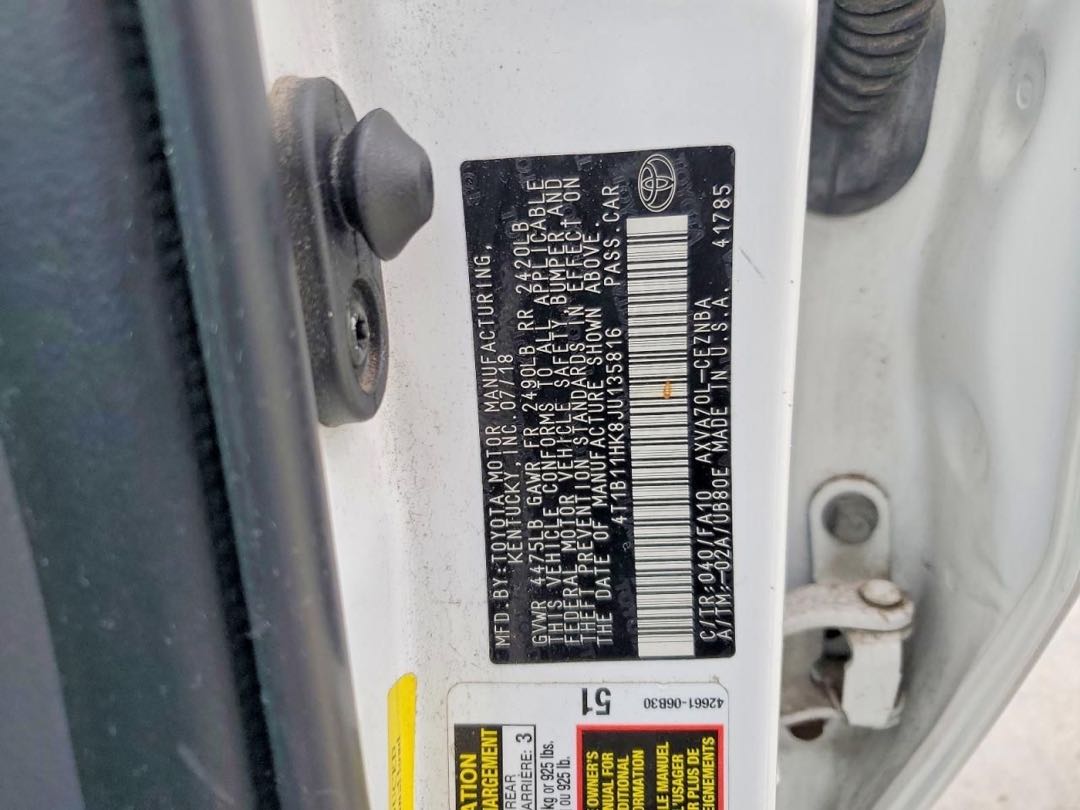 Car Image 2018 TOYOTA CAMRY