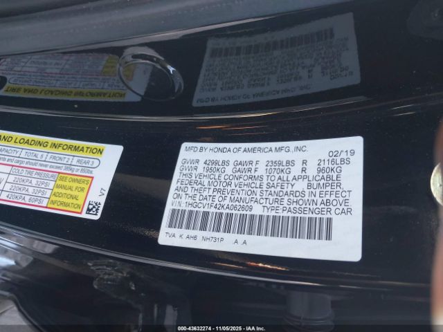 Car Image 2019 HONDA ACCORD