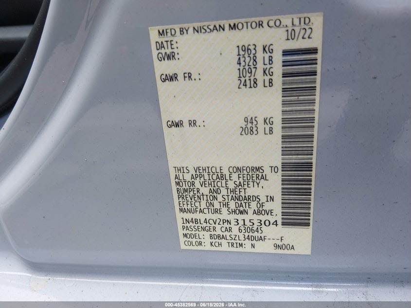 Car Image 2023 NISSAN ALTIMA