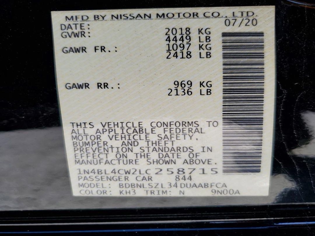 Car Image 2020 NISSAN ALTIMA