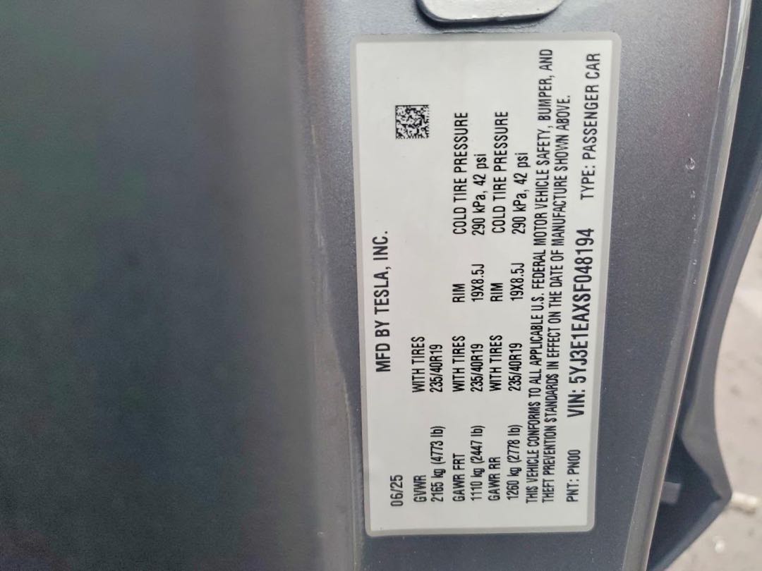 Car Image 2025 TESLA Model 3