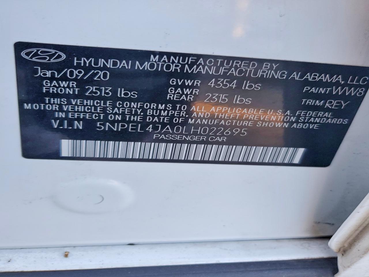 Car Image 2020 HYUNDAI SONATA