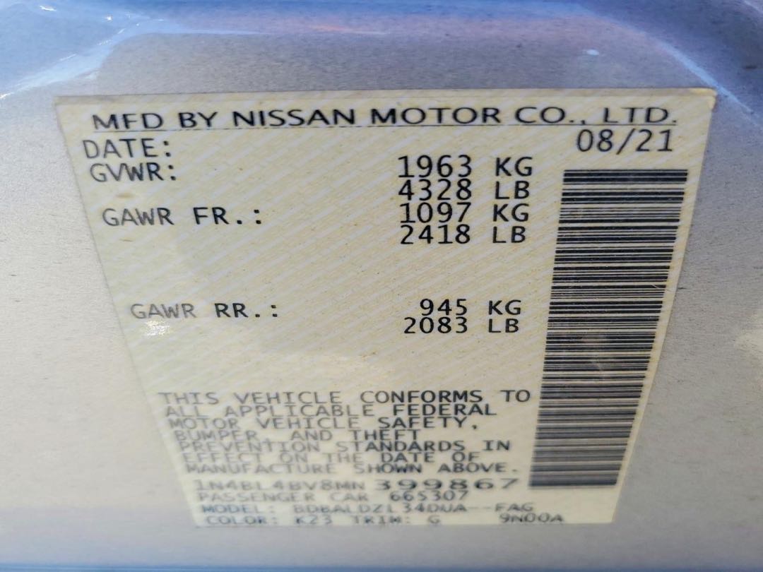 Car Image 2021 NISSAN ALTIMA